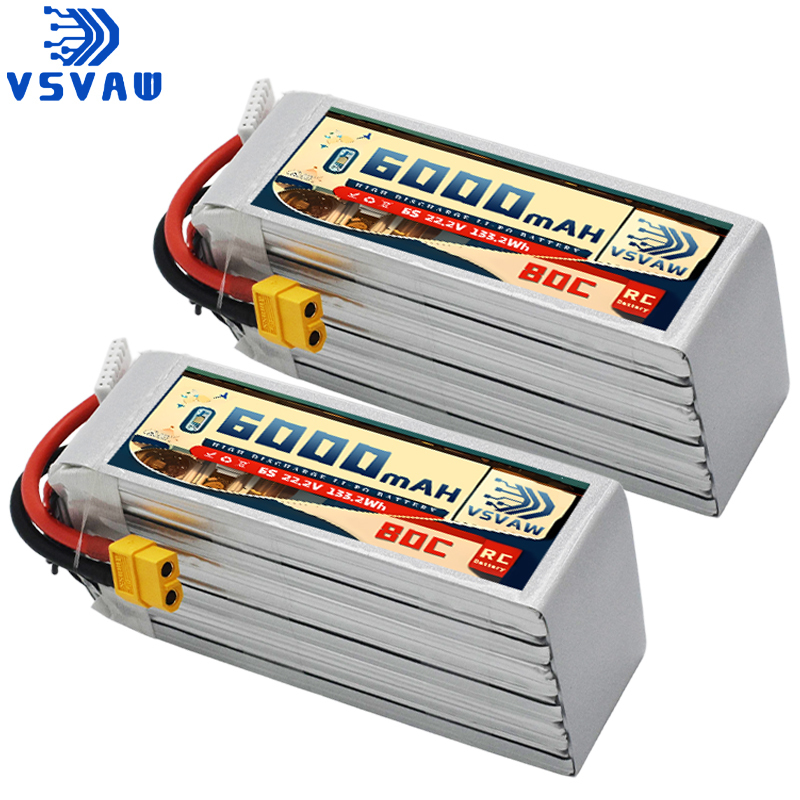 6S Lipo Battery 22.2V 5000Mah - Batteria Lipo VSVAW 6S 6000mAh 22.2V