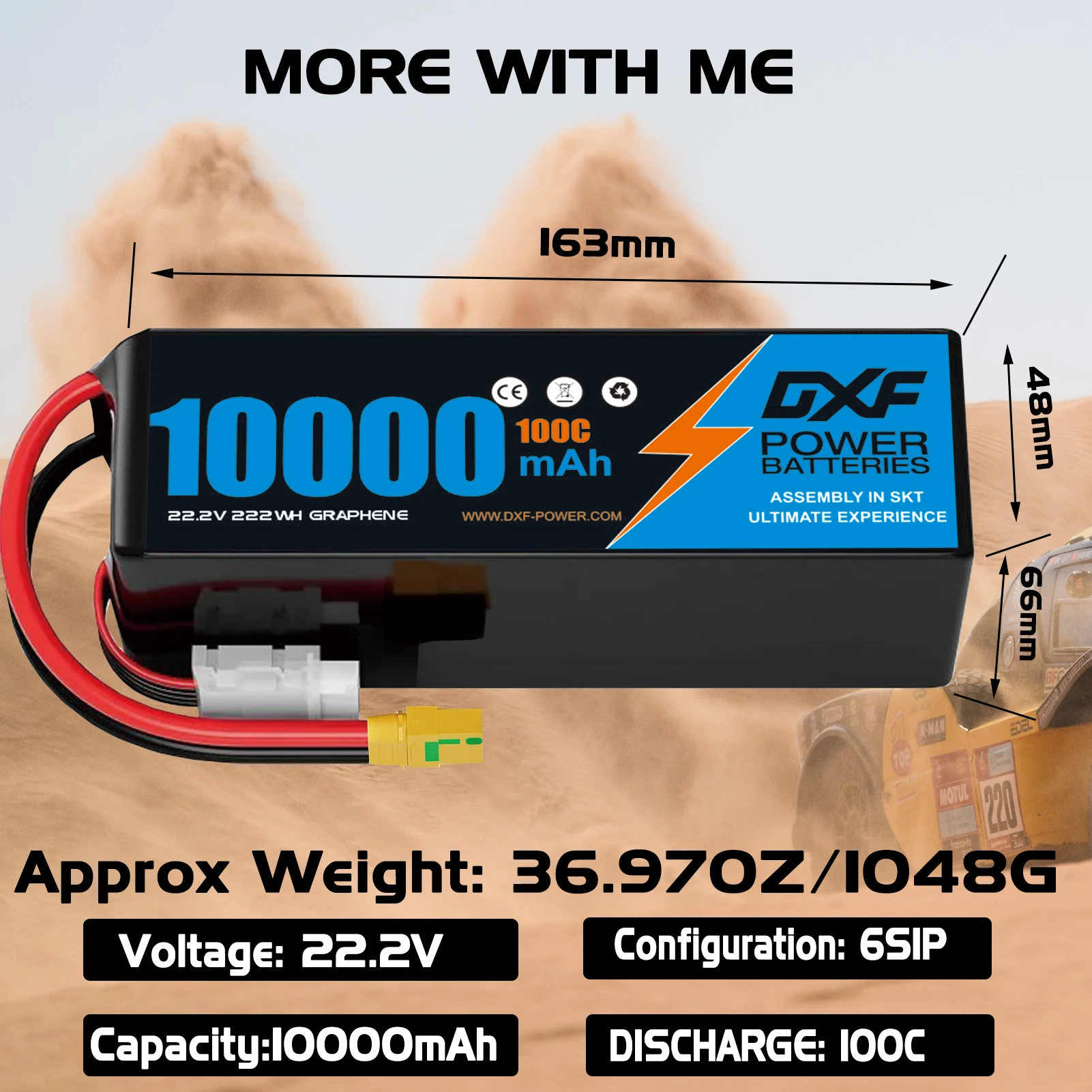 Batteria Lipo DXF 6S 22.2V 100 - 6S Lipo Battery 22.2V 5000Mah recensione e prezzo