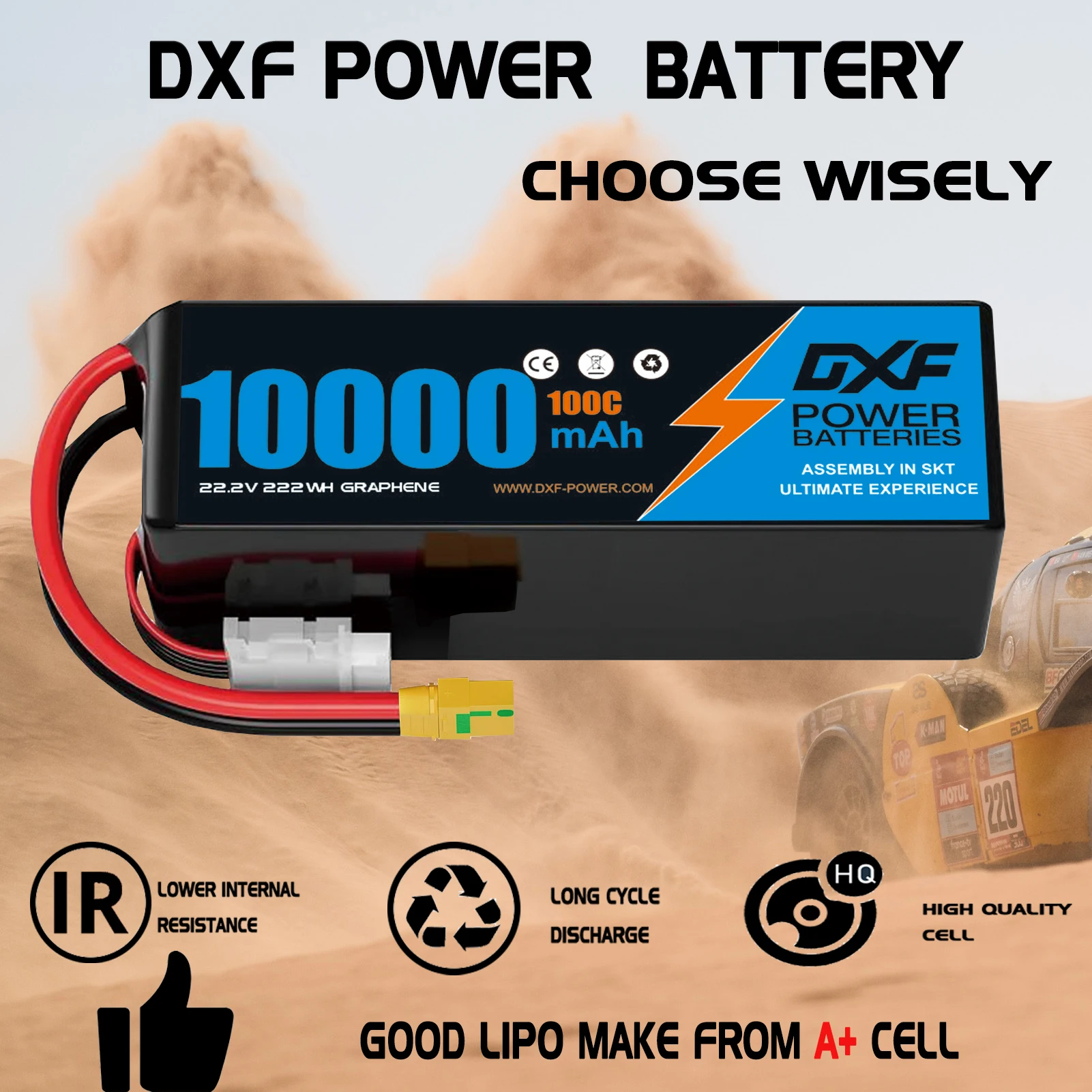 Batteria Lipo DXF 6S 22.2V 100 - 6S Lipo Battery 22.2V 5000Mah recensione e prezzo